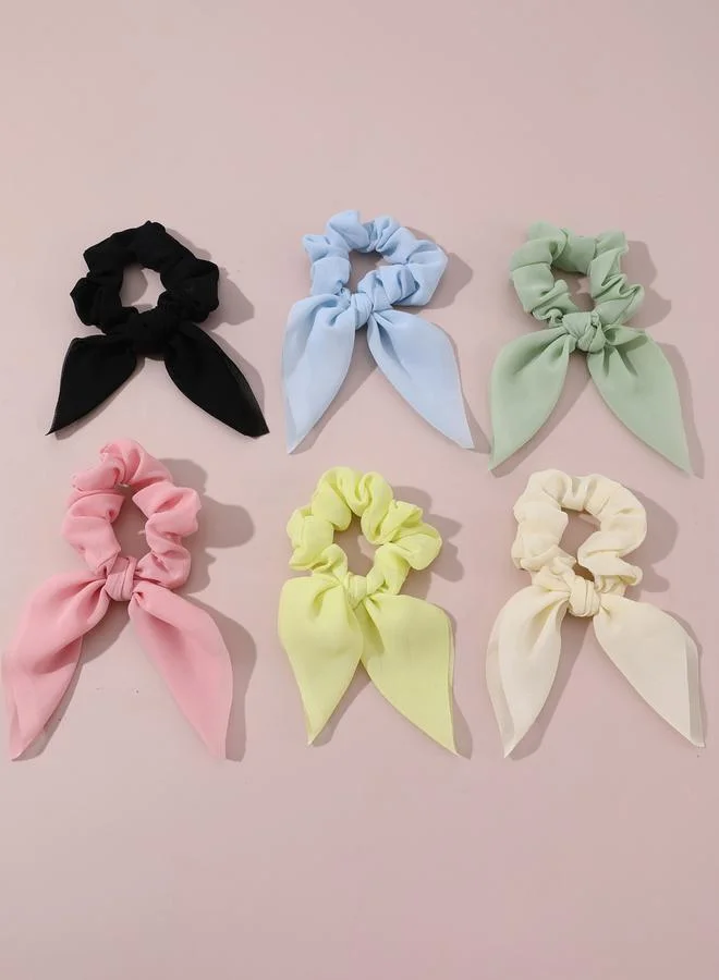 Take Two Pack of 6 - Pastel Hair Ties with Ribbon