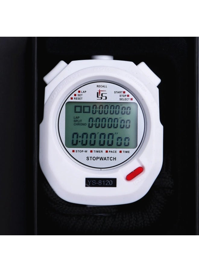 YS-810 Series Bicycle Odometer Timing 10 Lanes To 100 Lanes Road Training Running Timer Cycling Speedometer-Display Accuracy:YS8120 White 120 Memory