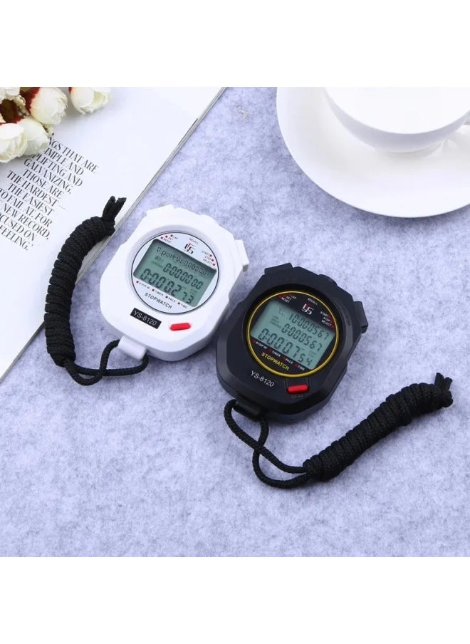 YS-810 Series Bicycle Odometer Timing 10 Lanes To 100 Lanes Road Training Running Timer Cycling Speedometer-Display Accuracy:YS8120 White 120 Memory