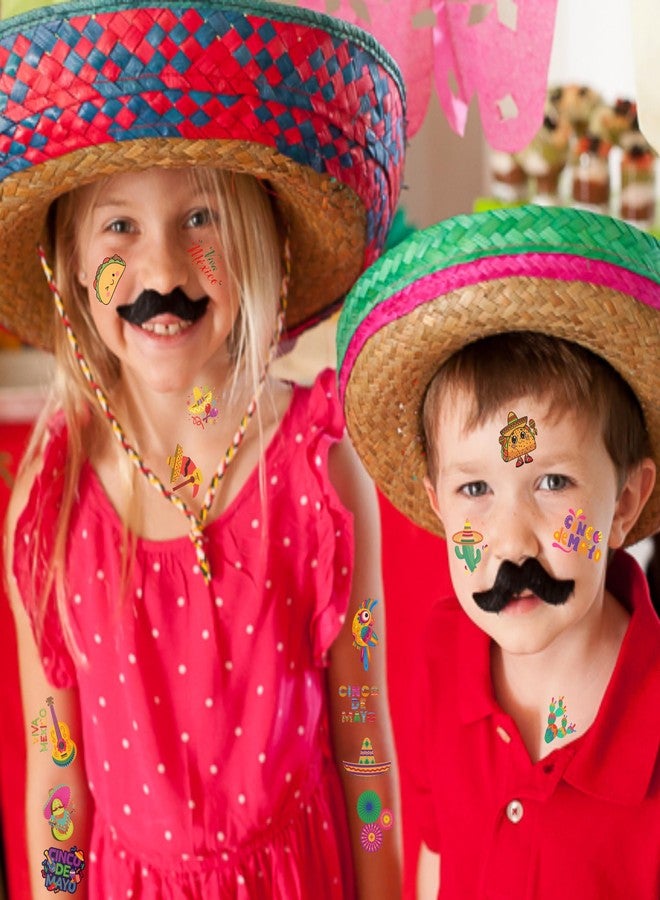 Backtopeia Cinco De Mayo Temporary Tattoos - Cinco De Mayo Decorations Fiesta Party Decorations Supplies Accessories Traditional Mexico Fiesta Party Favors Mexican Design Taco Celebration Gift Idea For Family - Image 2