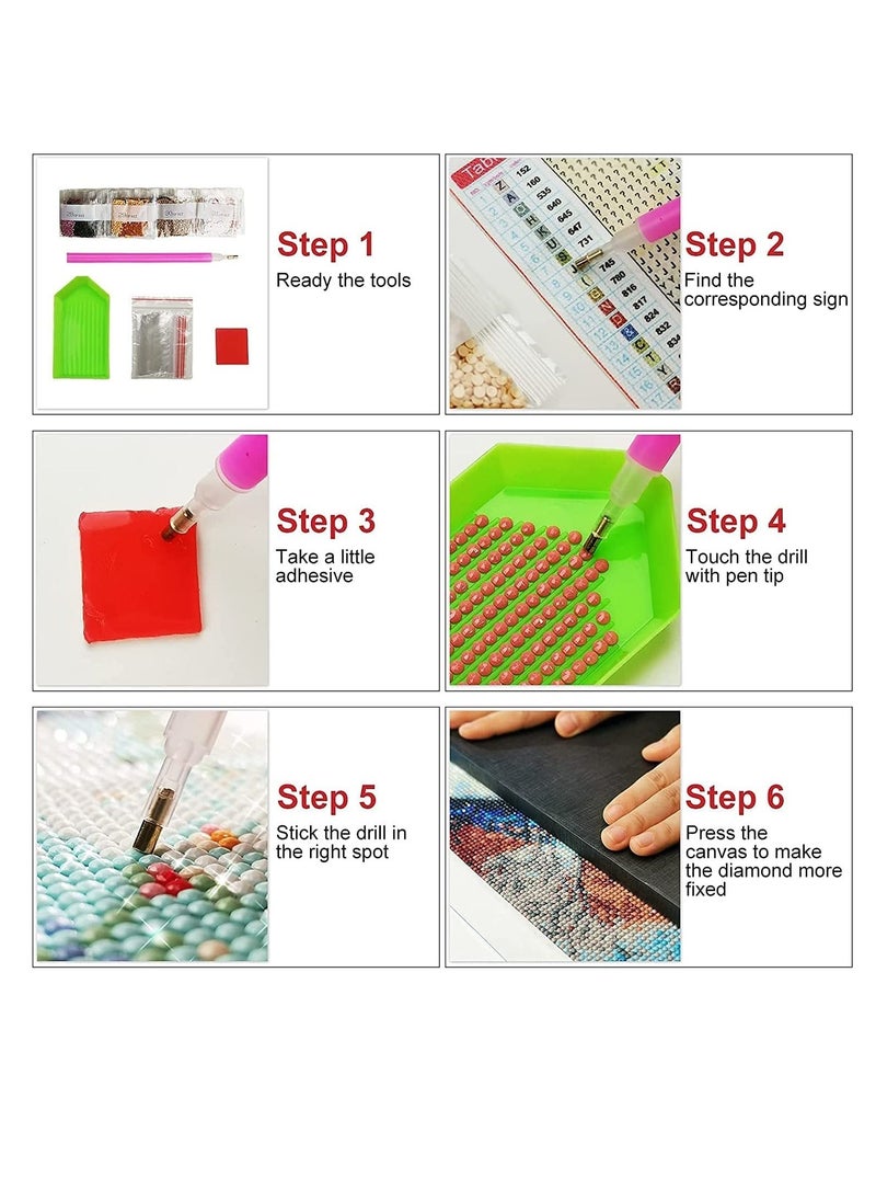 Generic - Diamond Painting Kits for Adults for Beginners 12x16inch Beauty and The Beast DIY 5D Diamond Art Kits Full Drill Diamond Dots Paintings with Diamonds Gem Arts Crafts for Home Wall Decor Gifts - Image 1