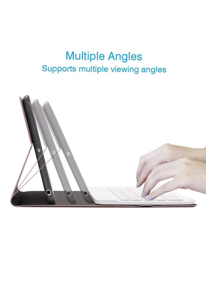 NIBEMINENT Wireless Bluetooth Keyboard Protective Case For Apple iPad 9.7 Inch Rose Gold - Image 3