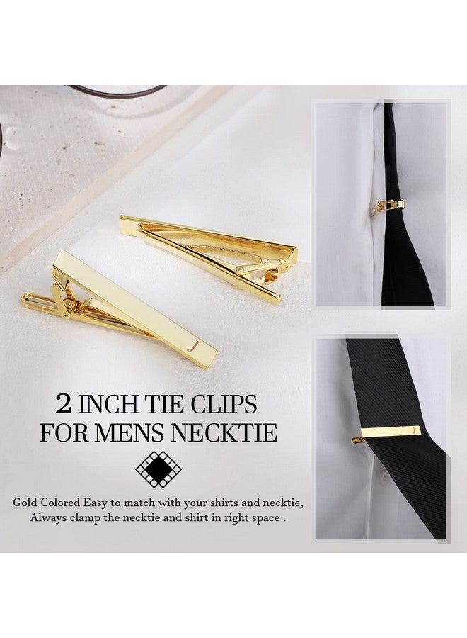 HAWSON أزرار أكمام للرجال، مشابك ربطة عنق للأولاد، دبوس ربطة عنق للرجال، مجموعة مجوهرات باللون الذهبي مع علبة هدايا، مجوهرات بحرف أول مخصص له - Image 4