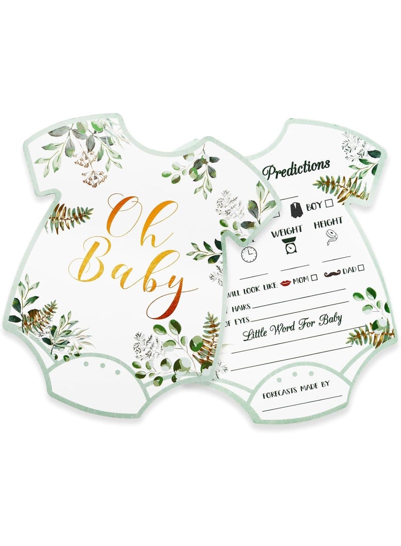 Baby Shower Game, 20 Pack Baby Prediction Cards for New Parents, VEGCOO Floral Themed Keepsake and Party Game Cards, Fun Interactive Baby Shower Gender Reveal Game Decorations - Image 1