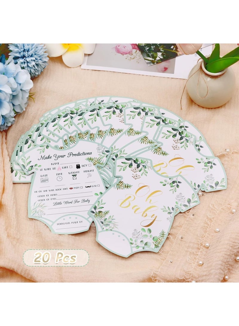 Baby Shower Game, 20 Pack Baby Prediction Cards for New Parents, VEGCOO Floral Themed Keepsake and Party Game Cards, Fun Interactive Baby Shower Gender Reveal Game Decorations - Image 4