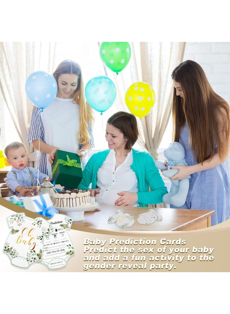 Baby Shower Game, 20 Pack Baby Prediction Cards for New Parents, VEGCOO Floral Themed Keepsake and Party Game Cards, Fun Interactive Baby Shower Gender Reveal Game Decorations - Image 5