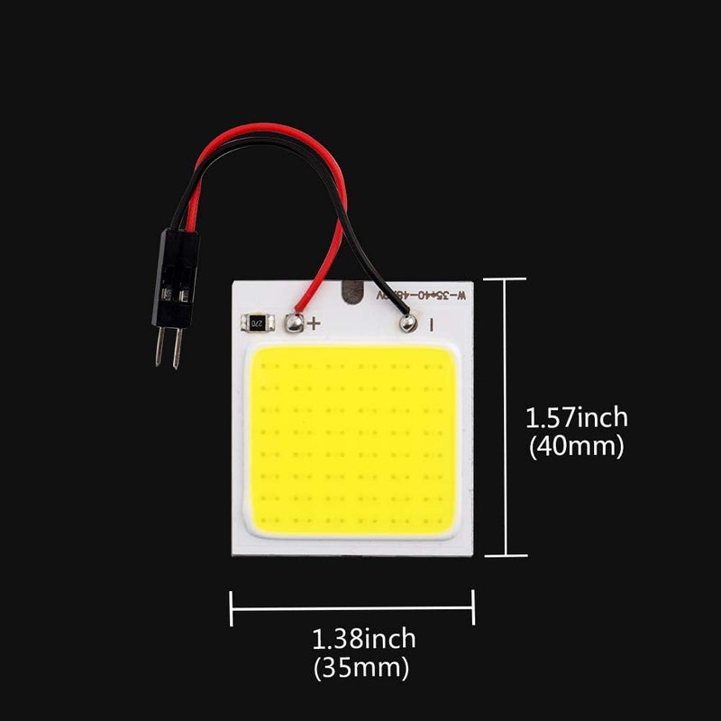 Grandview COB 10-Pack 48-SMD DC12V LED Panel Dome Lamp Auto Car Interior Reading Plate Light Roof Ceiling Interior Wired Lamp With 10x BA9S T10 Festoon Adapters - Image 3
