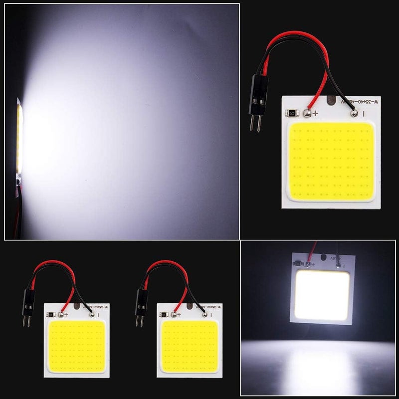 Grandview COB 10-Pack 48-SMD DC12V LED Panel Dome Lamp Auto Car Interior Reading Plate Light Roof Ceiling Interior Wired Lamp With 10x BA9S T10 Festoon Adapters - Image 4