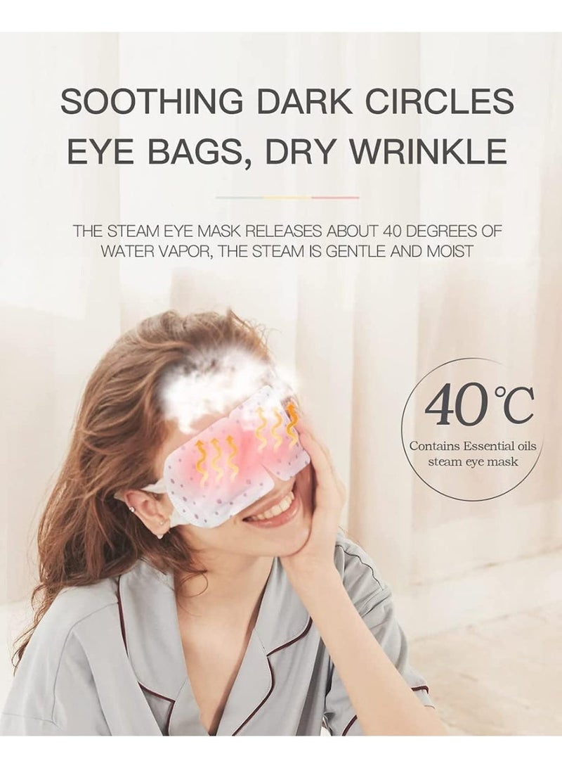 CLENEA 10 Packs Steam Eye Mask, Disposable Heated Eye Mask for Dry Eyes, Puffiness, Dark Circles, Eye Strain Relief, Warm Compress for Relaxation and Sleep, Self-Heating, Scented, Chamomile - Image 2