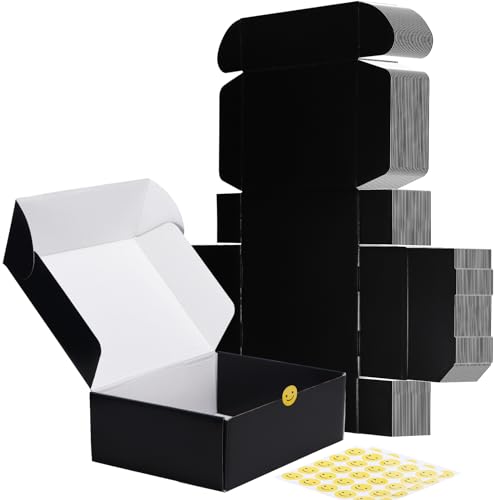 RLAVBL 12x9x4 Shipping Boxes Set of 20, Black Corrugated Cardboard Box for Packing, Mailing, Business, Gift - Image 1
