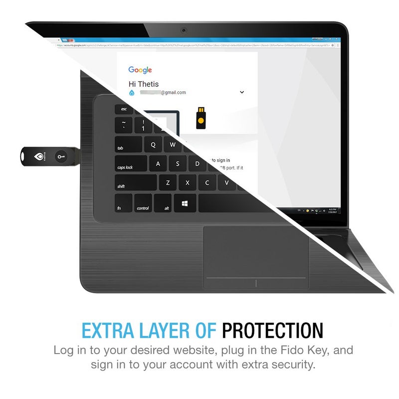 THETIS FIDO U2F Security Key, Thetis [Aluminum Folding Design] Universal Two Factor Authentication USB (Type A) for Extra Protection in Windows/Linux/Mac OS, Gmail, Facebook, Dropbox, SalesForce, GitHub - Image 4