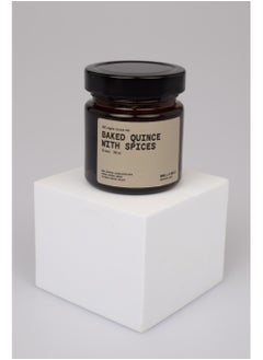 Generic Scented Candle in Amber Glass Jar 200ml – BAKED QUINCE WITH SPICES, Natural Coconut Soy Wax, Wooden Crackling Wick, Warm Fruity Aroma, IFRA & REACH Certified  - Image 1
