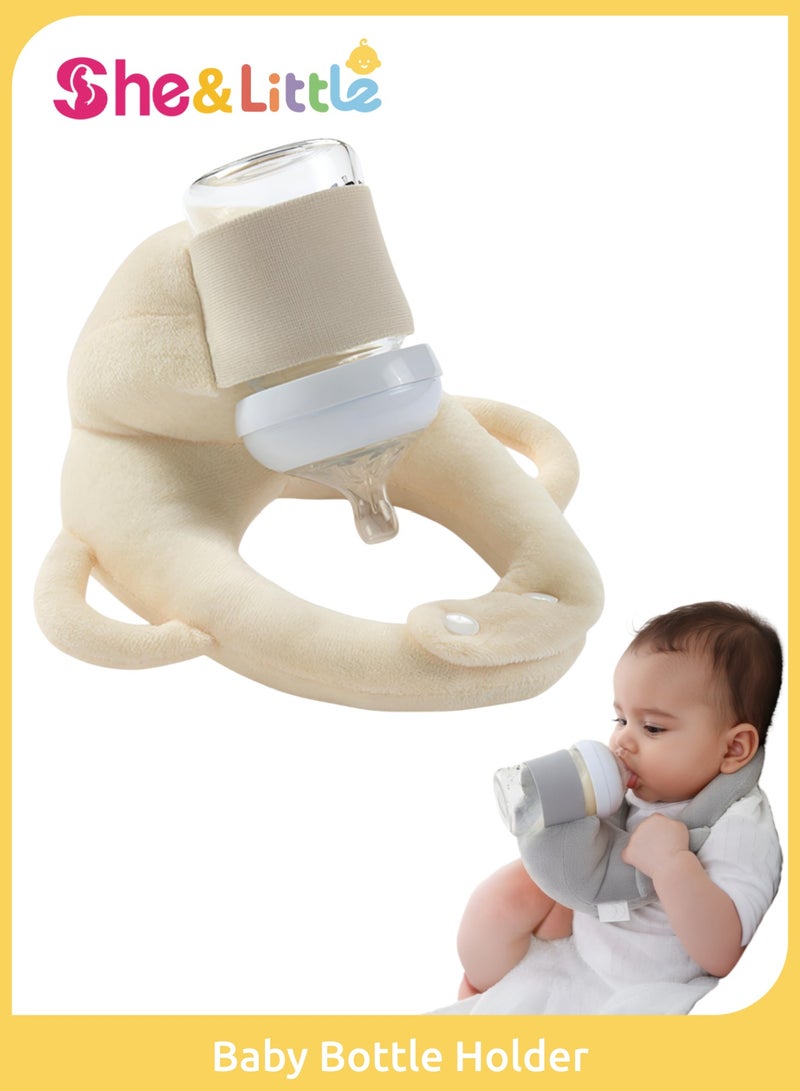She&Little Baby Bottle Holder, Adjustable Baby Support Bottle Holder, Hands-Free Bottle Feeding Holder, Secure Bottle to Prevent Falling, Suitable for Home, Travel, Stroller, Car and Nighttime Baby Feeding (Yellow)