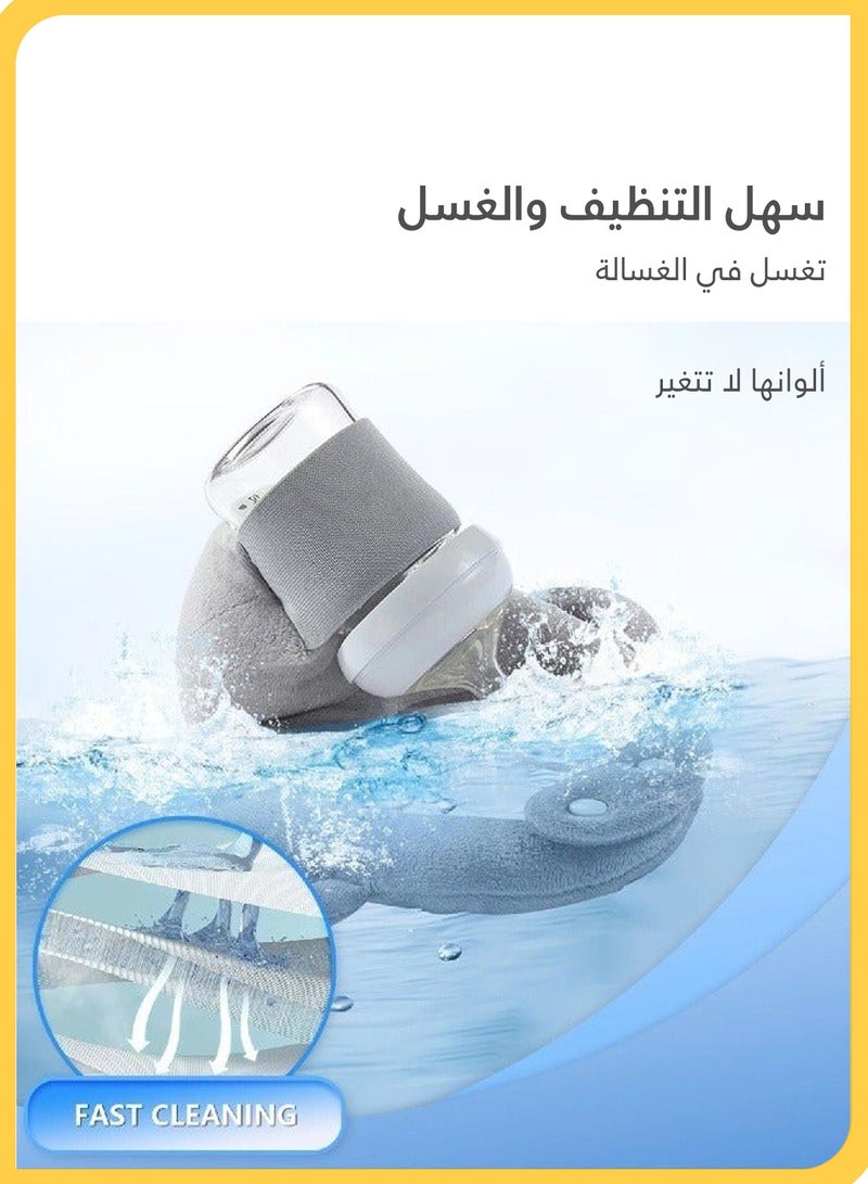 شي آند ليتل مخدة الرضاعه للاطفال، حامل زجاجة رضاعه، حامل الرضاعه للرضع، Hands-Free للأمهات، تثبيت الزجاجة لمنع السقوط، مناسب للمنزل والسفر والعربة والسيارة والرضاعة الليلية (أصفر) - Image 3