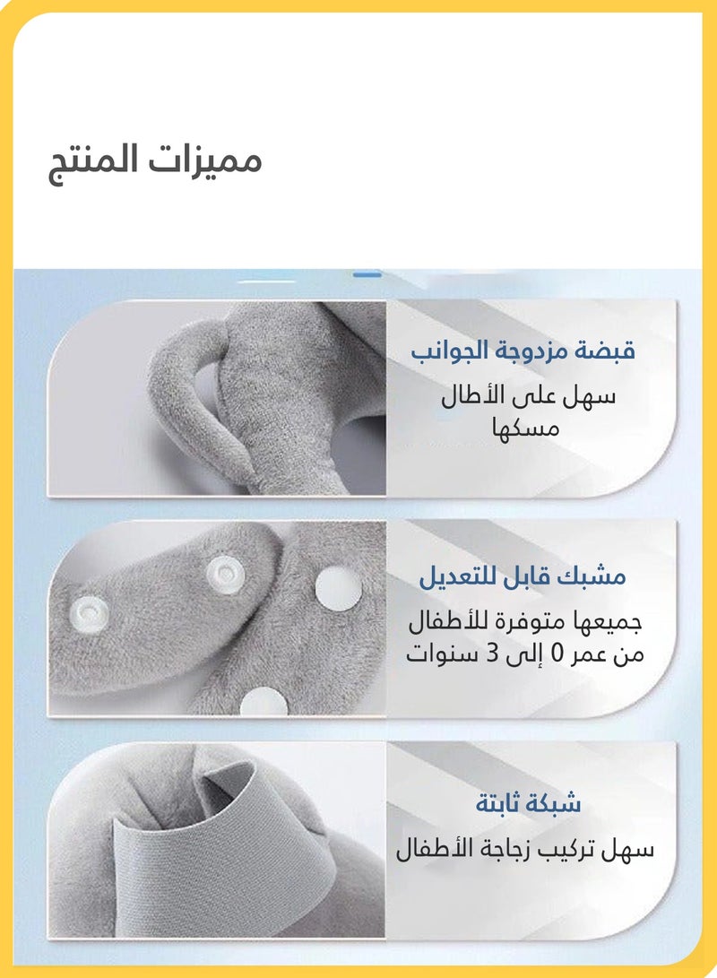 شي آند ليتل مخدة الرضاعه للاطفال، حامل زجاجة رضاعه، حامل الرضاعه للرضع، Hands-Free للأمهات، تثبيت الزجاجة لمنع السقوط، مناسب للمنزل والسفر والعربة والسيارة والرضاعة الليلية (أصفر) - Image 2