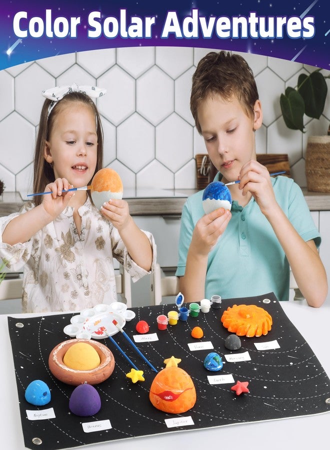 wookidel Solar System Project Kit for Kids, Solar System Model Toy Kit for Kids, Learn School Space Planet Science Project of Mix Foam Balls, Planet Felt Board, Brushes, Adhesive Hooks, Instruction - Image 4
