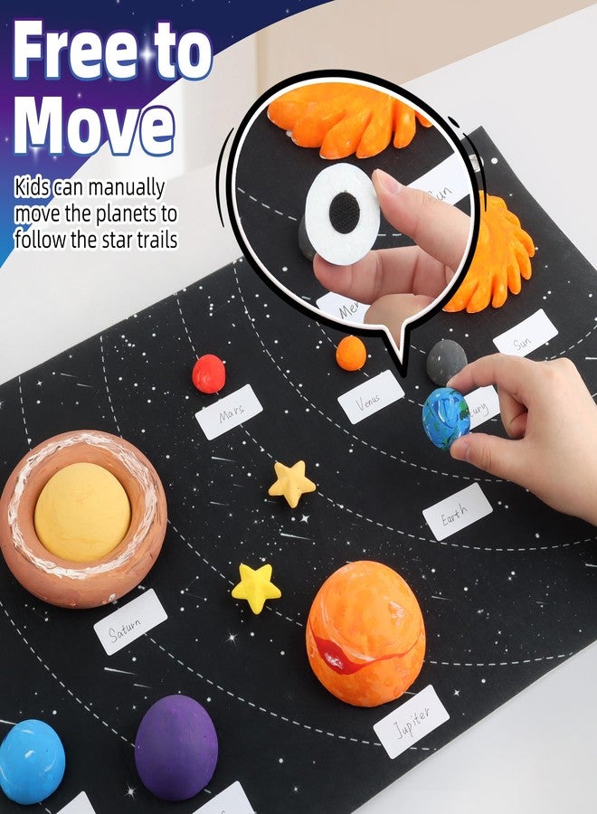 wookidel Solar System Project Kit for Kids, Solar System Model Toy Kit for Kids, Learn School Space Planet Science Project of Mix Foam Balls, Planet Felt Board, Brushes, Adhesive Hooks, Instruction - Image 5