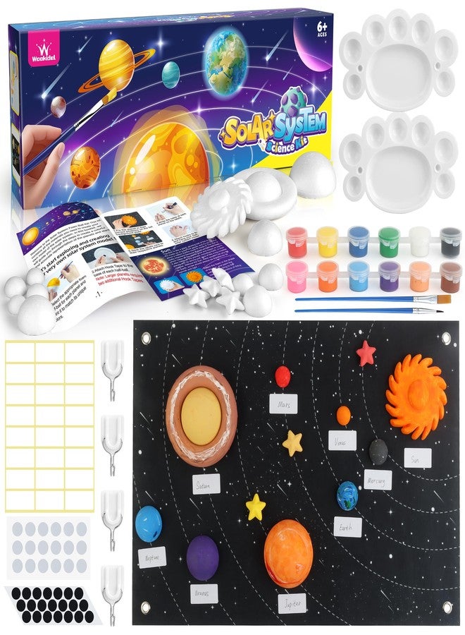 wookidel Solar System Project Kit for Kids, Solar System Model Toy Kit for Kids, Learn School Space Planet Science Project of Mix Foam Balls, Planet Felt Board, Brushes, Adhesive Hooks, Instruction - Image 1