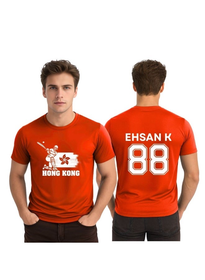 Hongkong Cricket Player Name Dry Fit T-Shirt For Mens | Half Sleeve Round Neck | Jersey For Sports,Training & Casual Wear | Lightweight Tee - Image 1