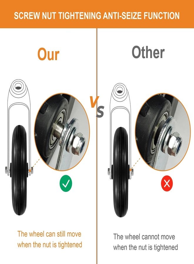 CANWUPON 2Pcs 8 Inch Replacement Wheelchair Wheels for Walkers - Environmentally Friendly Rubber Material, Wear-Resistant PU Tires, Anti-Slip, and Durable ABS Wheel Hub (8IN Narrow 2Pcs) - Image 3