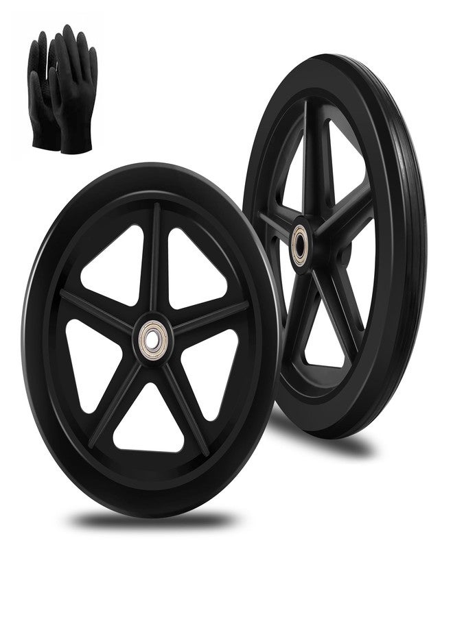 CANWUPON 2Pcs 8 Inch Replacement Wheelchair Wheels for Walkers - Environmentally Friendly Rubber Material, Wear-Resistant PU Tires, Anti-Slip, and Durable ABS Wheel Hub (8IN Narrow 2Pcs) - Image 1