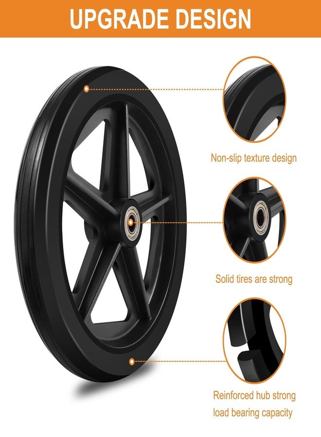 CANWUPON 2Pcs 8 Inch Replacement Wheelchair Wheels for Walkers - Environmentally Friendly Rubber Material, Wear-Resistant PU Tires, Anti-Slip, and Durable ABS Wheel Hub (8IN Narrow 2Pcs) - Image 5