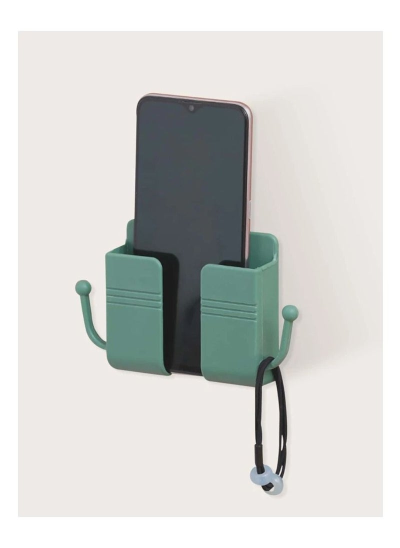 DIGI CORE - 5 Pcs Wall Mount Phone Holder Phone Stand With Data Cable Receiving Hole Multi Purpose Phone Charging Dock with Adhesive Phone Holder For Shower Charging Compatible With iPhone And Android Multicolor - Image 1