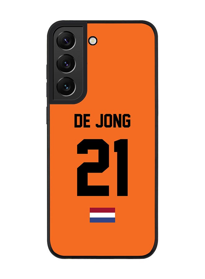 Stylizedd Rugged Black edge case for Samsung Galaxy S21 5G Slim fit Soft Case Flexible Rubber Edges Anti Drop TPU Gel Thin Cover - Football Team - Netherlands Player Name - De Jong - Image 1