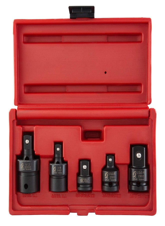 SUNEX TOOLS 3305 5 Pc. 3/8" & 1/2" Dr. Adapter and Universal Joint Impact Set - Image 2