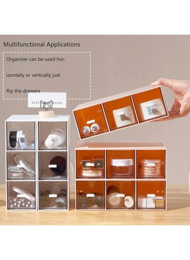 DUNISO Desktop Organizer，Desk Organizer with 3 Drawers，Tea Storage Boxes，Stackable，Sturdy and Durable，Storage for Coffee, Tea, Sugar Packets - Image 5