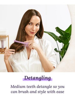 Keranique Detangling Hair Comb for Women - 2-Sided Gentle Styling Comb With Wide and Fine Teeth - Conditioning and Detangling Comb for Thin, Thick, Curly, Straight, and All Other Womens Hair Types by Keranique  - Image 3