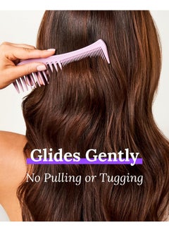 Keranique Detangling Hair Comb for Women - 2-Sided Gentle Styling Comb With Wide and Fine Teeth - Conditioning and Detangling Comb for Thin, Thick, Curly, Straight, and All Other Womens Hair Types by Keranique  - Image 5
