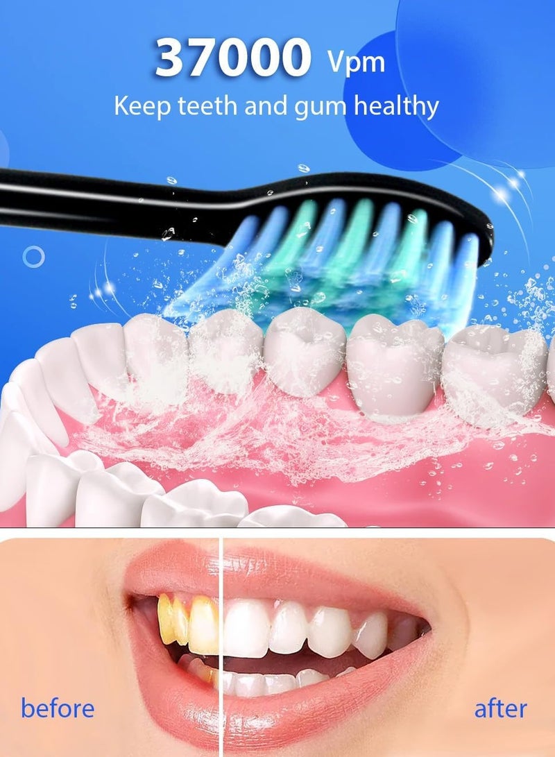 general Sonic Electric Toothbrushes for Adults, 8 Brush Heads Electric Toothbrush with 37000 VPM Deep Clean 6 Modes 18 Gear, Rechargeable Toothbrushes Fast Charge 4 Hours Last 50 Days - Image 3