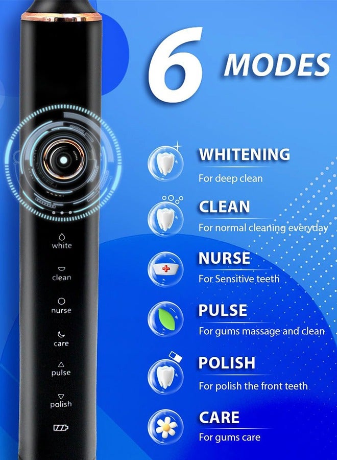 general Sonic Electric Toothbrushes for Adults, 8 Brush Heads Electric Toothbrush with 37000 VPM Deep Clean 6 Modes 18 Gear, Rechargeable Toothbrushes Fast Charge 4 Hours Last 50 Days - Image 4