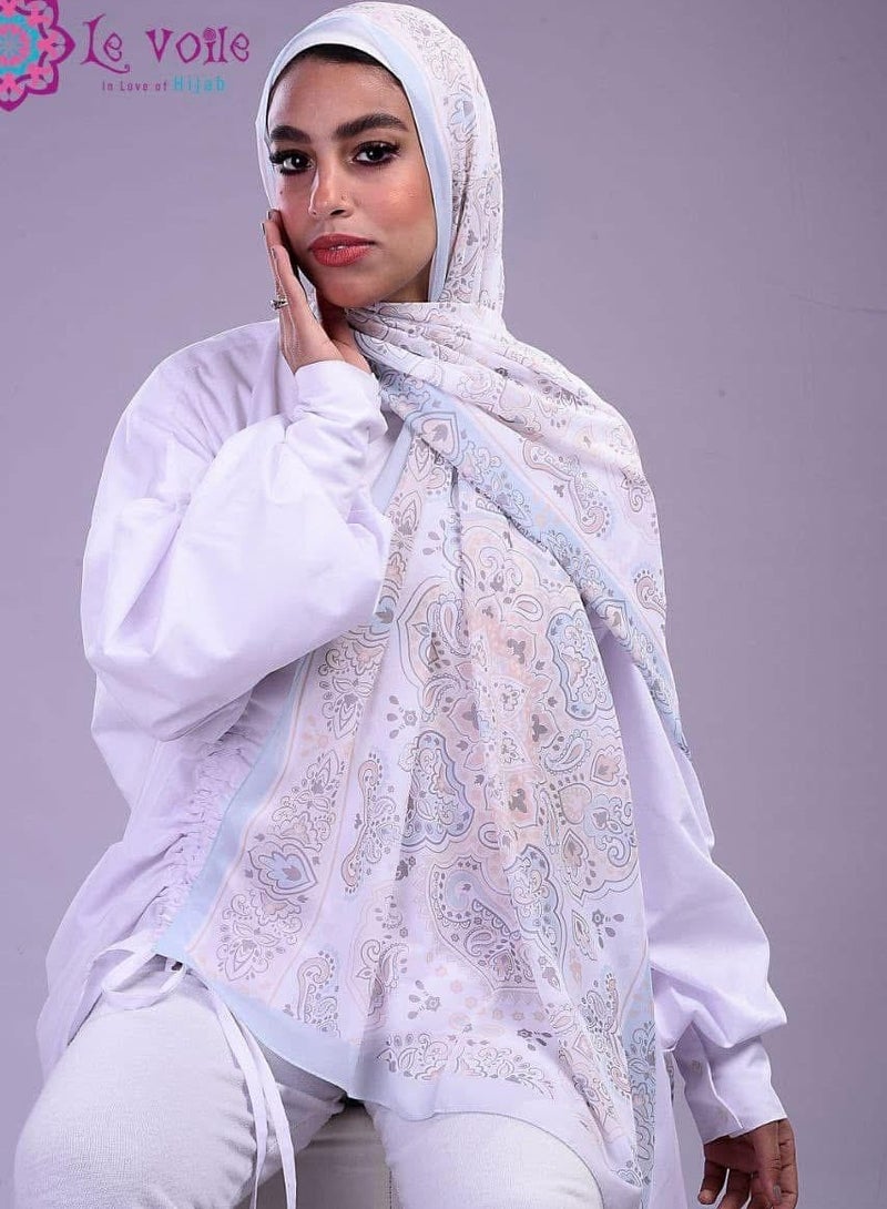 لافوال طرحة شيفون ديجيتال ناعم من Le Voile مقاس 200×70 سم – خفيفة وأنيقة