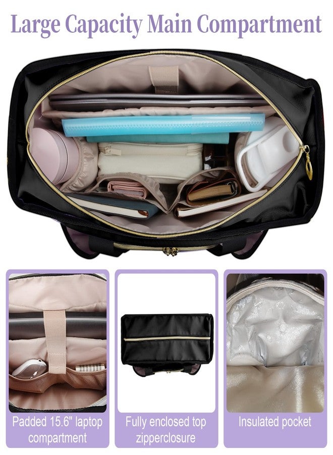 Wigojoy Nurse Bag, Work Bags with 15.6-inch Laptop Compartment, Teacher bag with Large Cup Holder, Nursing Tote Bag with Insulated Pocket for Nurses, Teachers, Students, and Professionals, Black - Image 4