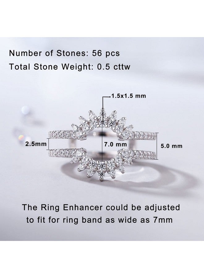 Newshe Jewellery Newshe Ring Enhancer For Engagement Rings Sterling Silver Curved Wedding Band For Women 5A Cz Eternity Size 8 - Image 2