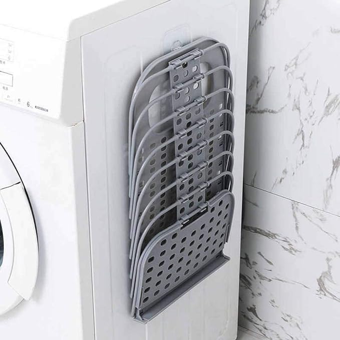 VIDORA VIDORA Wall Mounted Bathroom Hanging Mesh Laundry Basket Toiletry Organization Washing Bin Home Portable Magic Sticker Plastic Laundry Hamper Bag for Bathroom Bedroom Dirty Clothes  - Image 4