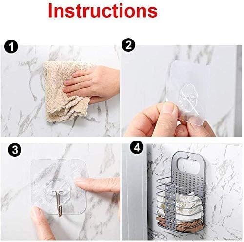 VIDORA VIDORA Wall Mounted Bathroom Hanging Mesh Laundry Basket Toiletry Organization Washing Bin Home Portable Magic Sticker Plastic Laundry Hamper Bag for Bathroom Bedroom Dirty Clothes  - Image 3