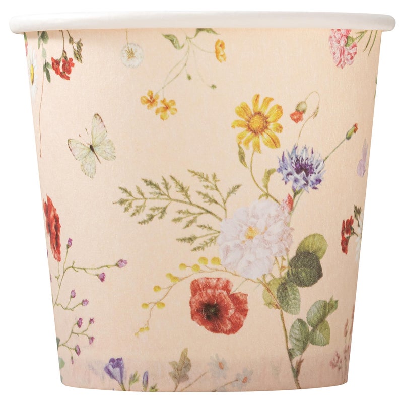 Crisky 3oz Bathroom Cups[300 Pack] Disposable Paper Dixie Cup, Elegant Vintage Floral Small Mouthwash Cups, Hot/Cold Beverage Coffee, Dessert for Birthday Parties, Home-use, Picnics, Ceremonies - Image 1