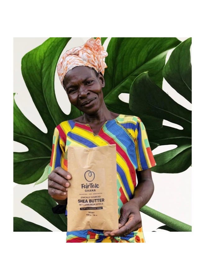 FairTale GHANA زبدة الشيا الأفريقية الخام 16 أونصة - حصاد بري، 100% طبيعي، غير مكرر، نباتي، مرطب للبشرة العاجية - Image 1