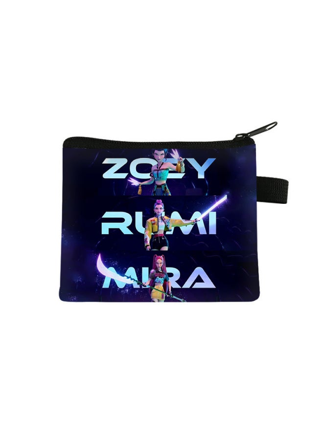Hunting Girls' Team Coin Purse Children's Portable Key Bag Mini Zipper Wallet Polyester Cartoon Coin Purse