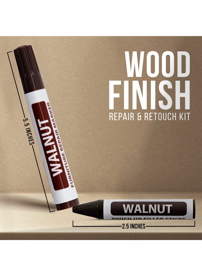 Alruht - Furniture Repair Kit, Wood Markers and Wax Sticks with Sharpener Kit for Stains, Scratches, Wood Floors, Tables, Carpenters, Bedposts, Touch Ups and Cover Ups - Image 1