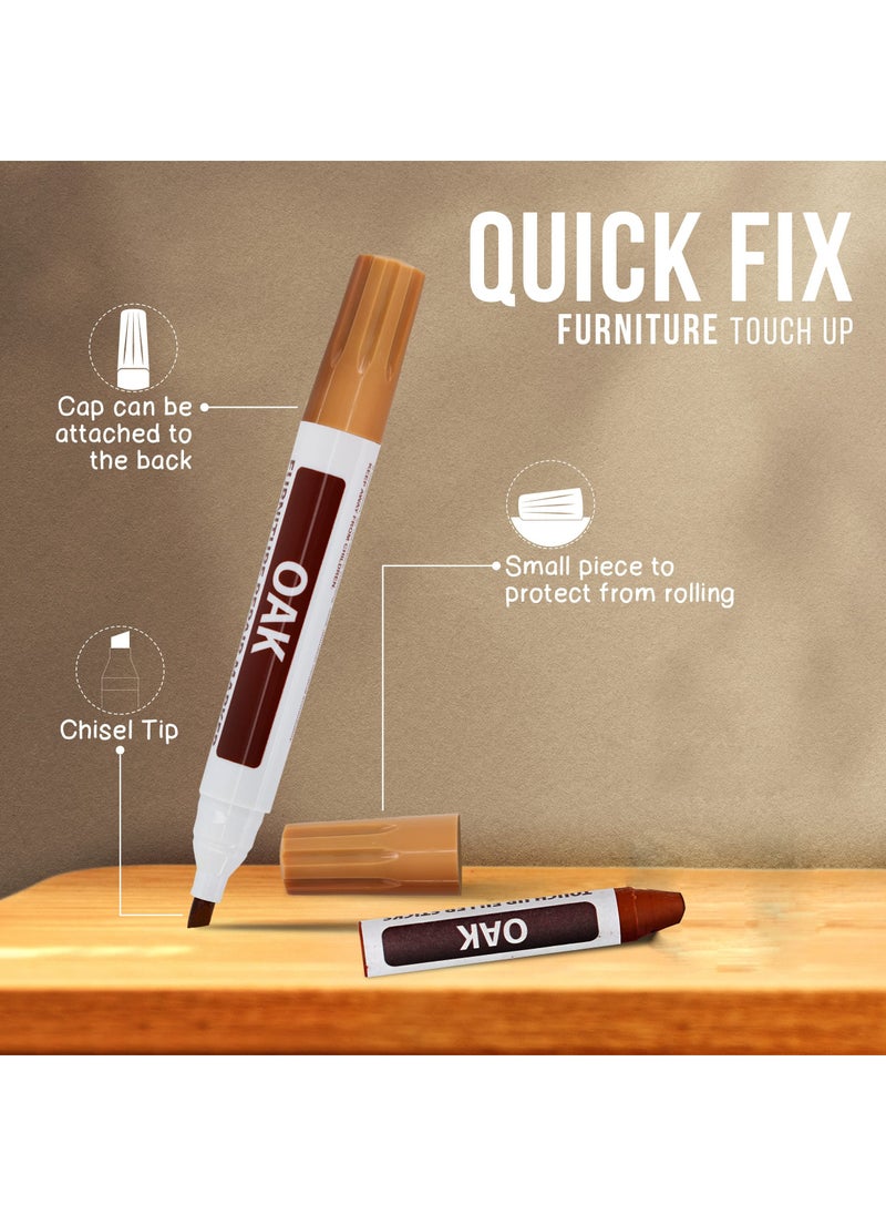 Alruht - Furniture Repair Kit, Wood Markers and Wax Sticks with Sharpener Kit for Stains, Scratches, Wood Floors, Tables, Carpenters, Bedposts, Touch Ups and Cover Ups - Image 1