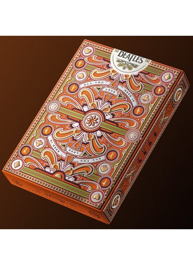 Theory11 theory11 The Beatles Premium Playing Cards - Orange Deck Officially Licensed Collector's Cards  - Image 5