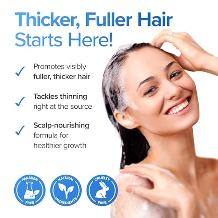 dermachange Hair Growth Biotin Shampoo and Conditioner - Deep Hydrating Conditioner for Dry Damaged Hair, Sulfate Free & Volumizing - 2 Pack, 8oz - Image 4