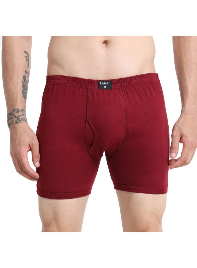 DUJE Men’s Regular Trunks (3-Pack Combo 1 – Pink, Maroon & Blue) | 100% Combed Cotton | Breathable, Sweat-Absorbing, Anti-Bacterial & Odour-Free Daily Innerwear - Image 4