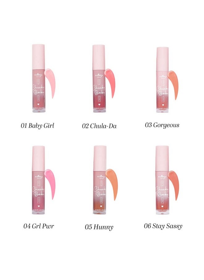 Italia Deluxe 6 Set Of Soft Matte Blush Cheeky Baby Face & Body Professional Makeup Highlighters Sheer Finish + Free Zipper Bag, 0.18 Ounce E [1Pc]  - Image 4