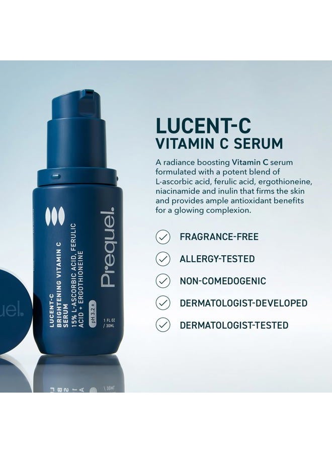Prequel Skin - Lucent-C Vitamin C Facial Serum - L-Asorbic Acid and Ferulic Acid Face Treatment - 1 Fl Oz - Image 2