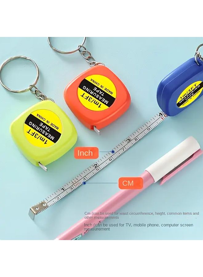 Mini Automatic Retractable Square Tape Measure Keychain Random Color Portable Measuring Tool - Image 2